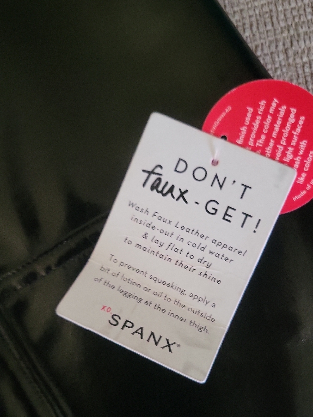 SPANX High-Shine Black Vinyl LADIES  Pants - Picture 7 of 7